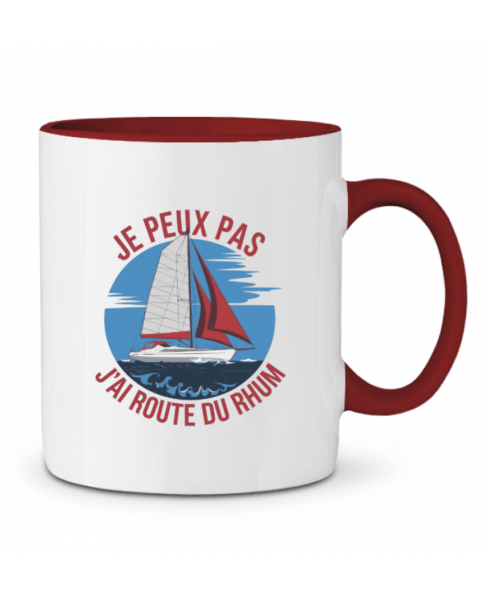 Mug bicolore je peux pas j'ai route du rhum bwilfy