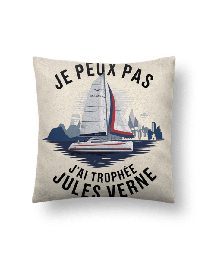 Coussin suédine je peux pas j'ai trophée Jules verne par bwilfy