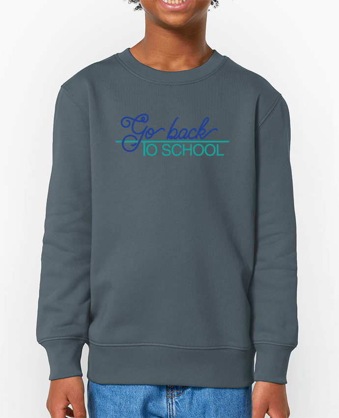 Sweat-shirt écoresponsable à col rond enfant Go back to school Par  tunetoo