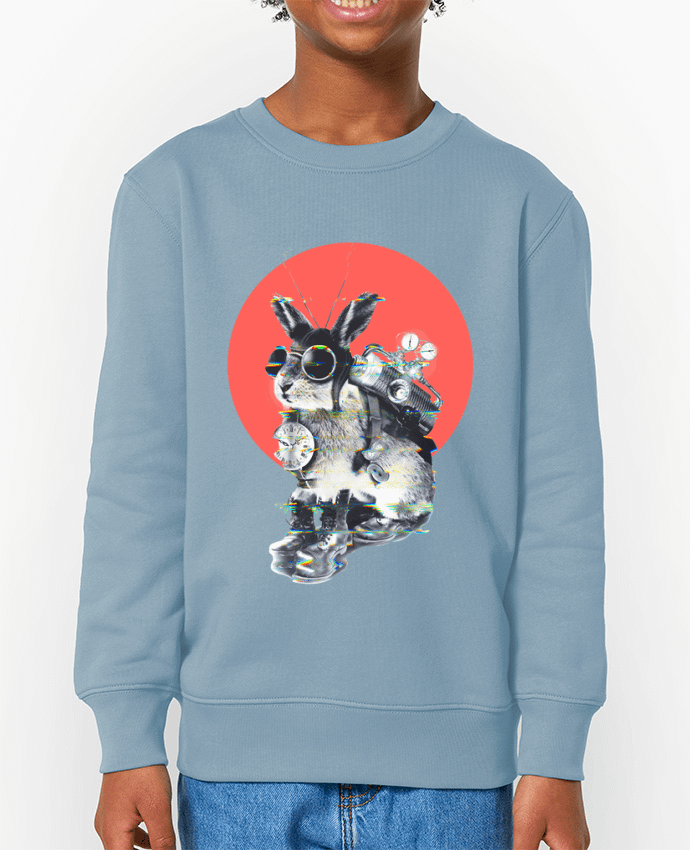 Sweat-shirt écoresponsable à col rond enfant time traveller Par  ali_gulec