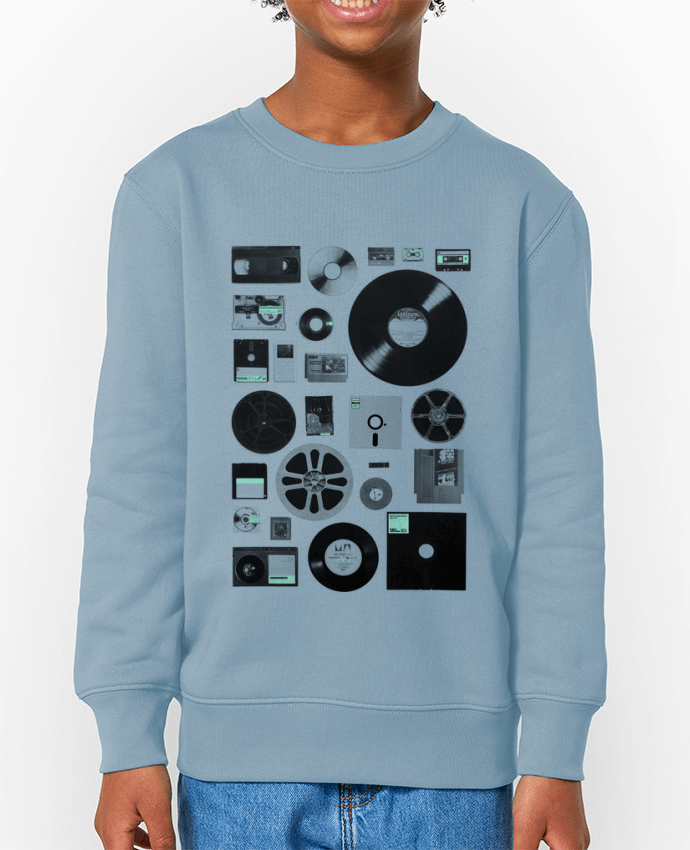 Sweat-shirt écoresponsable à col rond enfant Data Par  Florent Bodart