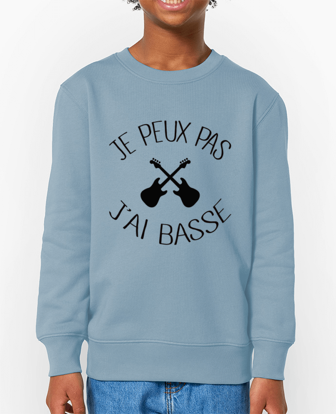 Sweat-shirt écoresponsable à col rond enfant Je peux pas j'ai Basse Par  Freeyourshirt.com