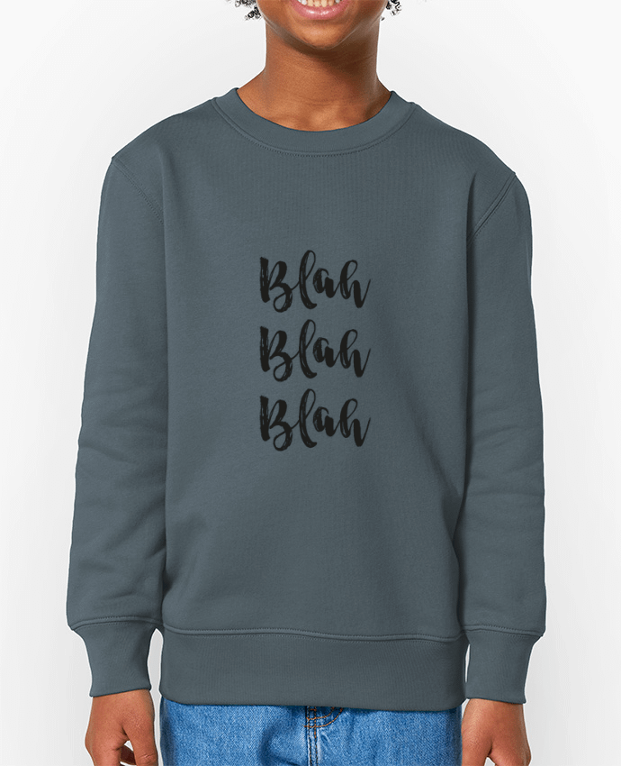 Sweat-shirt écoresponsable à col rond enfant Blah Blah Blah ! Par  tunetoo