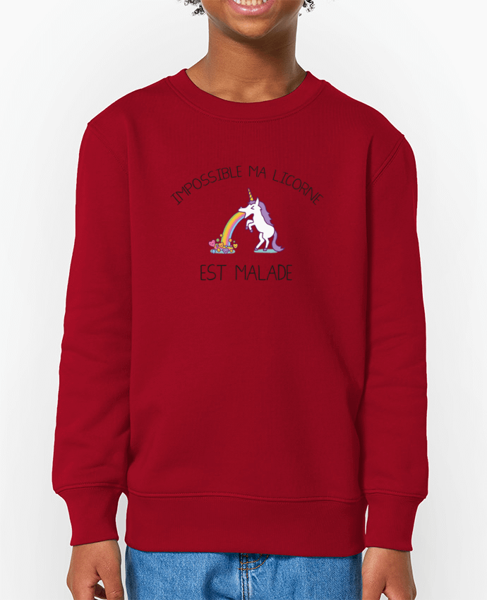 Sweat-shirt enfant Impossible ma licorne est malade ! Par  tunetoo