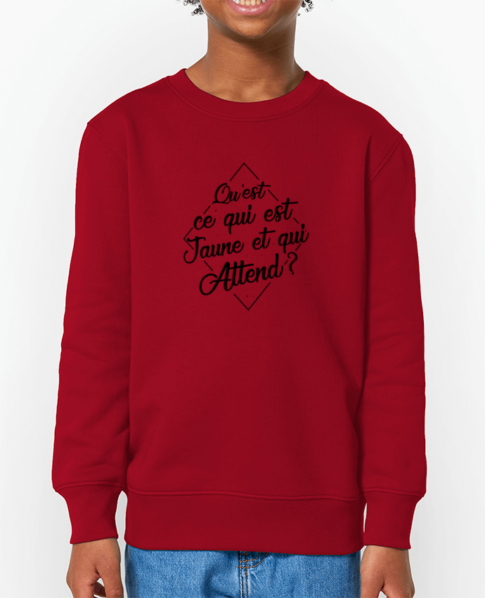 Sweat-shirt enfant Qu'est ce qui est jaune et qui attend ? Par  tunetoo