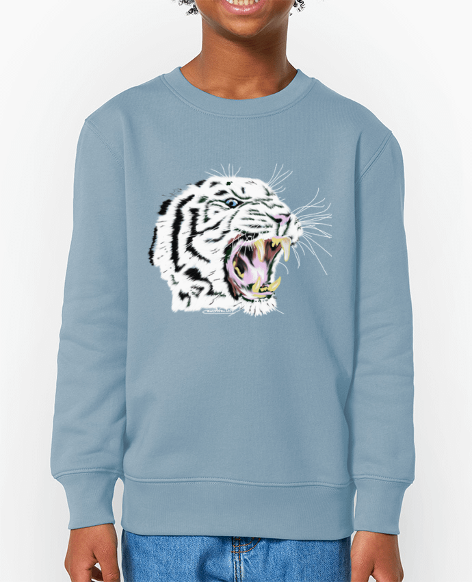 Sweat-shirt enfant Tigre blanc rugissant Par  Cameleon