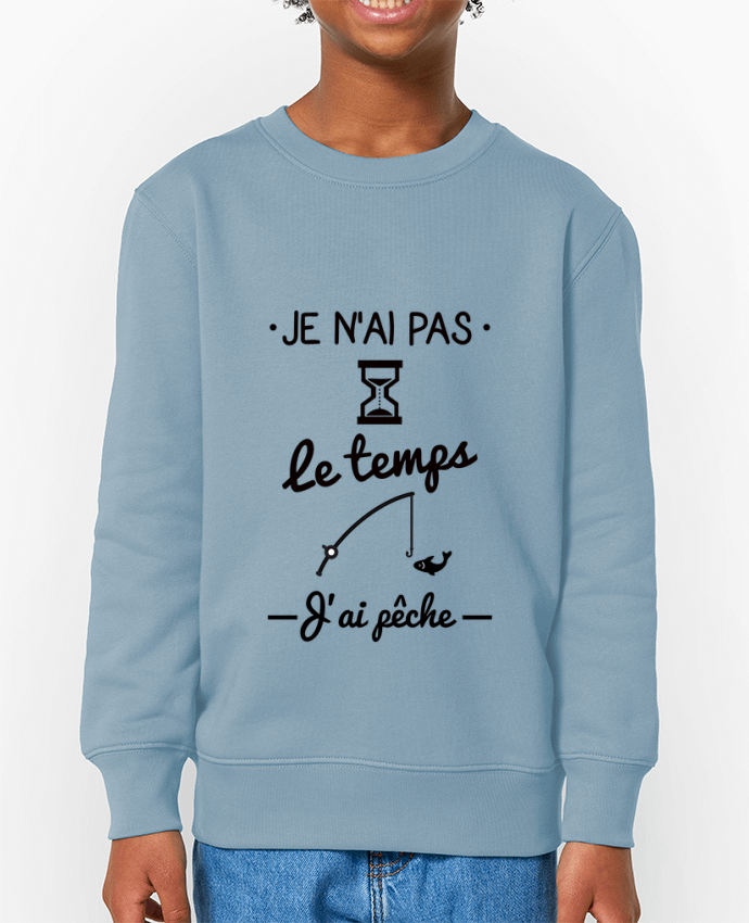 Sweat-shirt enfant Pas le temps j'ai pêche Par  Benichan
