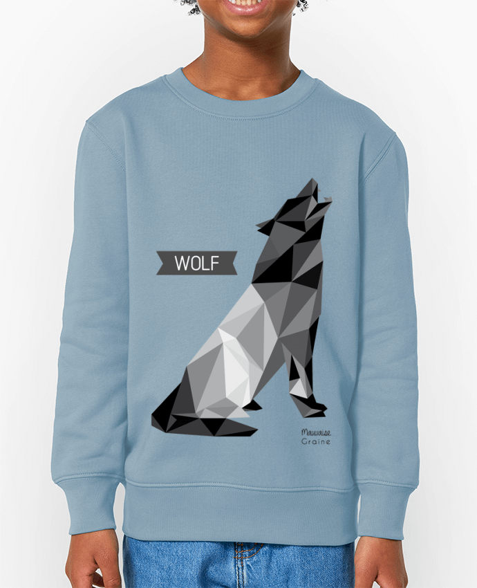 Sweat-shirt enfant WOLF Origami Par  Mauvaise Graine