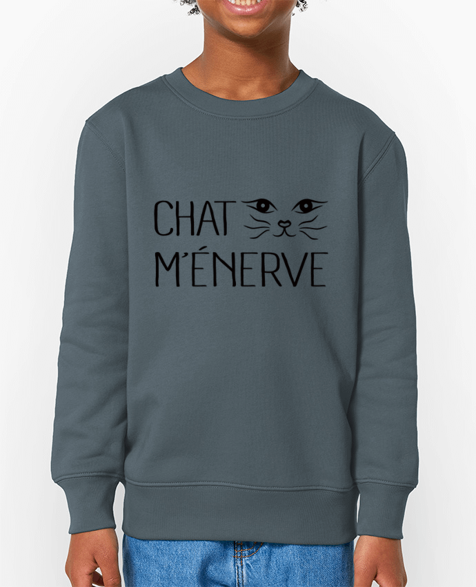 Sweat-shirt enfant Chat m'énerve Par  Freeyourshirt.com