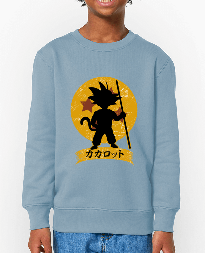 Sweat-shirt écoresponsable à col rond enfant Kakarrot Crest Par  Kempo24