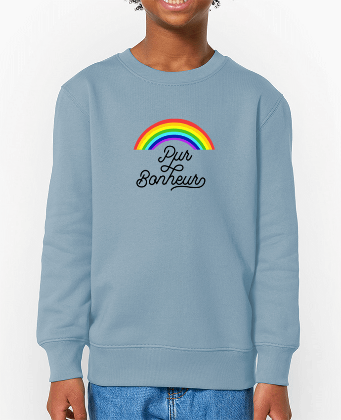 Sweat-shirt écoresponsable à col rond enfant Pur bonheur Par  Les Caprices de Filles