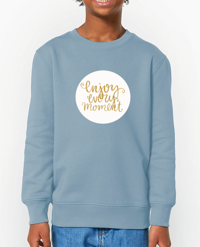 Sweat-shirt écoresponsable à col rond enfant Enjoy every moment Par  Les Caprices de Filles