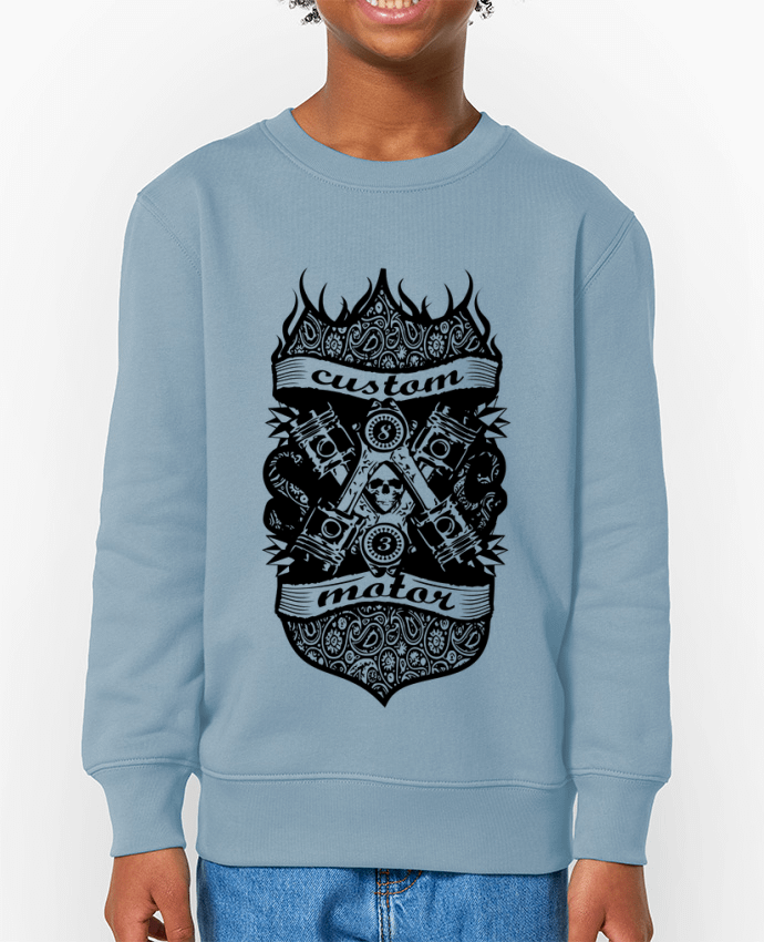 Sweat-shirt écoresponsable à col rond enfant CUSTOM MOTOR Par  SG LXXXIII