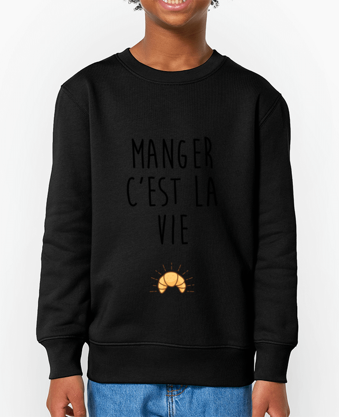 Sweat-shirt écoresponsable à col rond enfant Manger c'est la vie Par  tunetoo