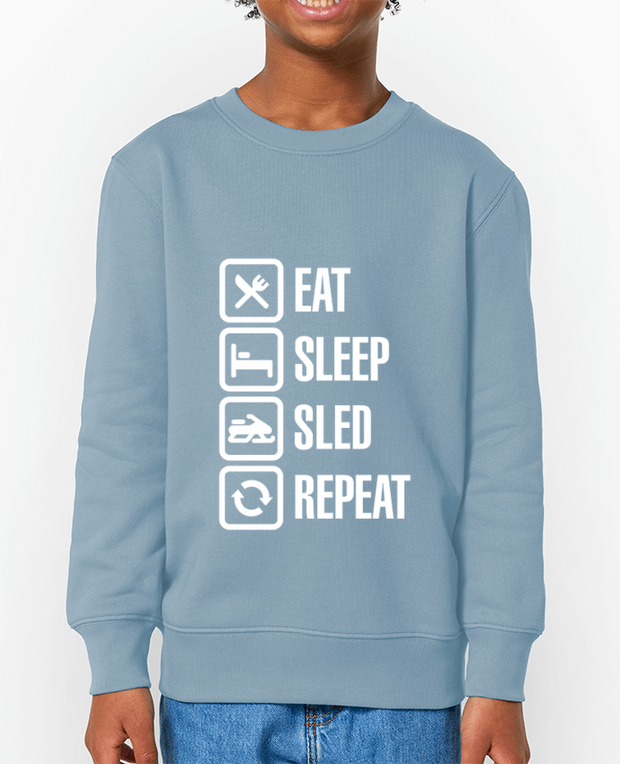 Sweat-shirt enfant Eat, sleep, sled, repeat Par  LaundryFactory
