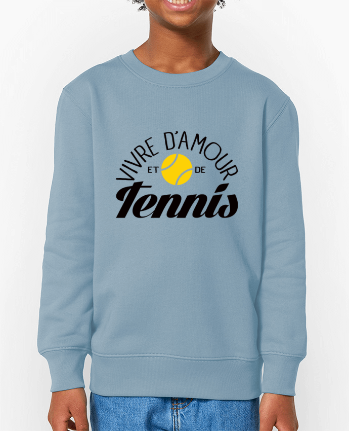 Sweat-shirt enfant Vivre d'Amour et de Tennis Par  Freeyourshirt.com