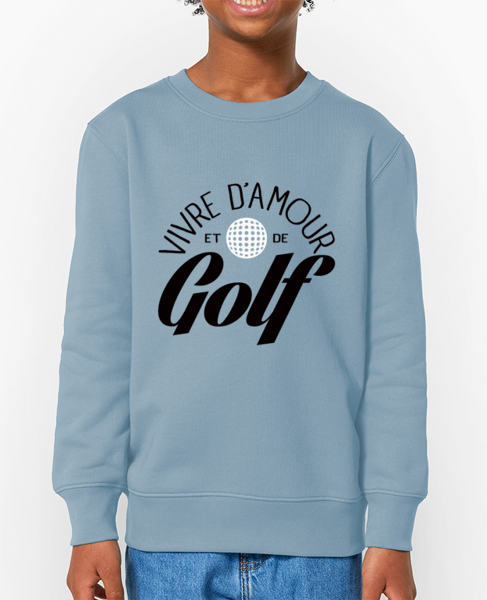 Sweat-shirt enfant Vivre d'Amour et de Golf Par  Freeyourshirt.com