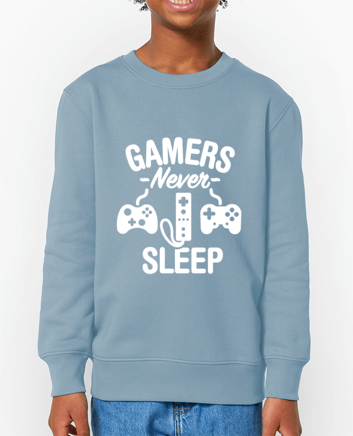 Sweat-shirt enfant Gamers never sleep Par  LaundryFactory