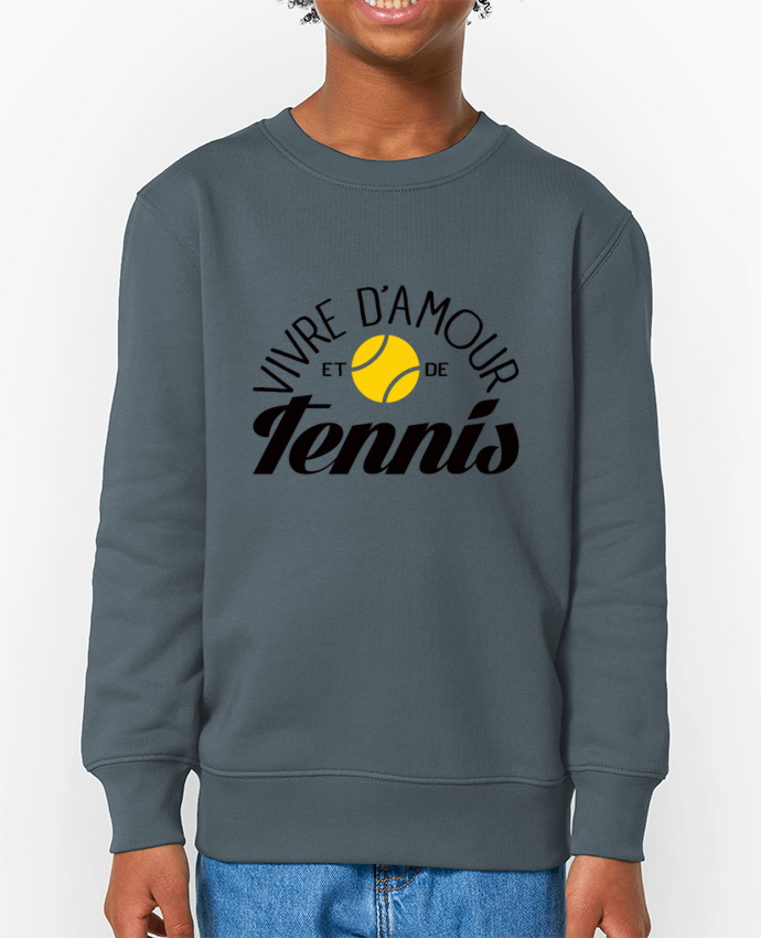 Sweat-shirt enfant Vivre d'Amour et de Tennis Par  Freeyourshirt.com