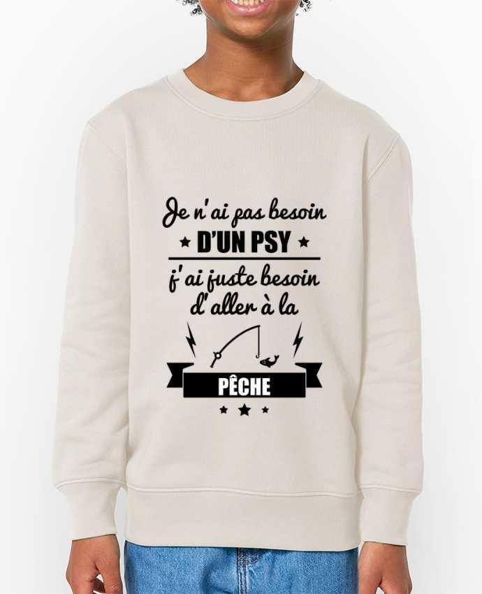 Sweat-shirt enfant Je n'ai pas besoin d'un psy, j'ai juste besoin d'aller à la pêche Par  Benich