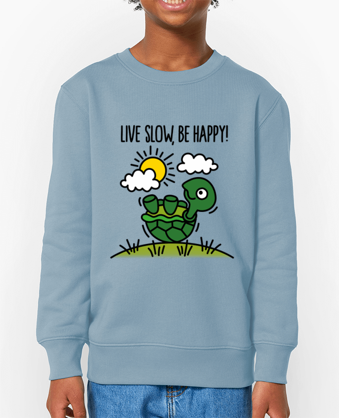 Sweat-shirt enfant LIVE SLOW BE HAPPY Par  LaundryFactory