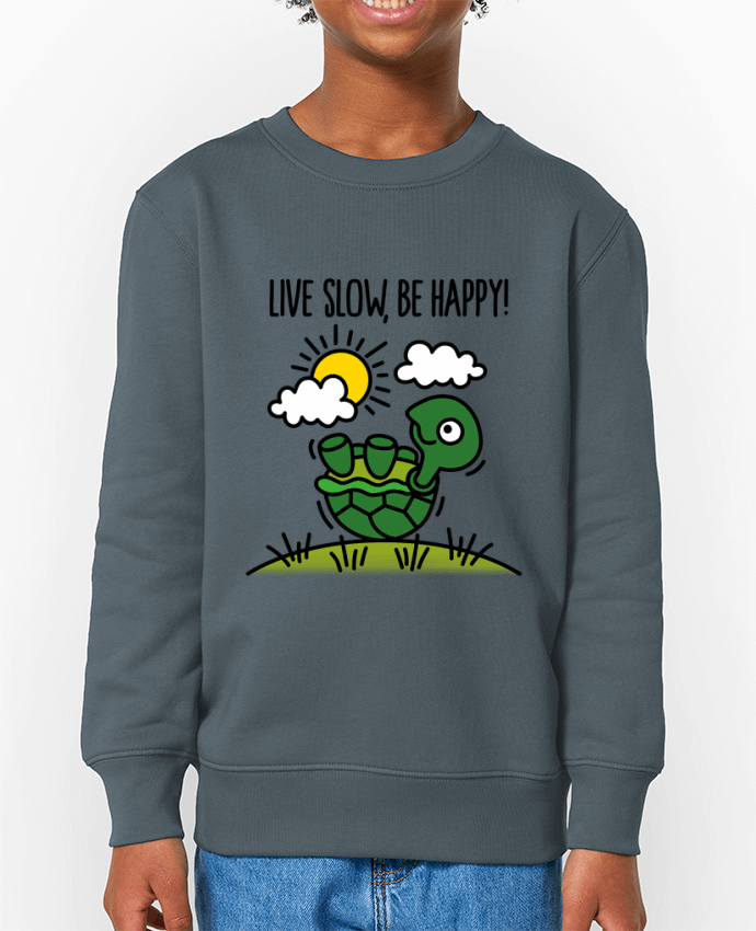 Sweat-shirt enfant LIVE SLOW BE HAPPY Par  LaundryFactory