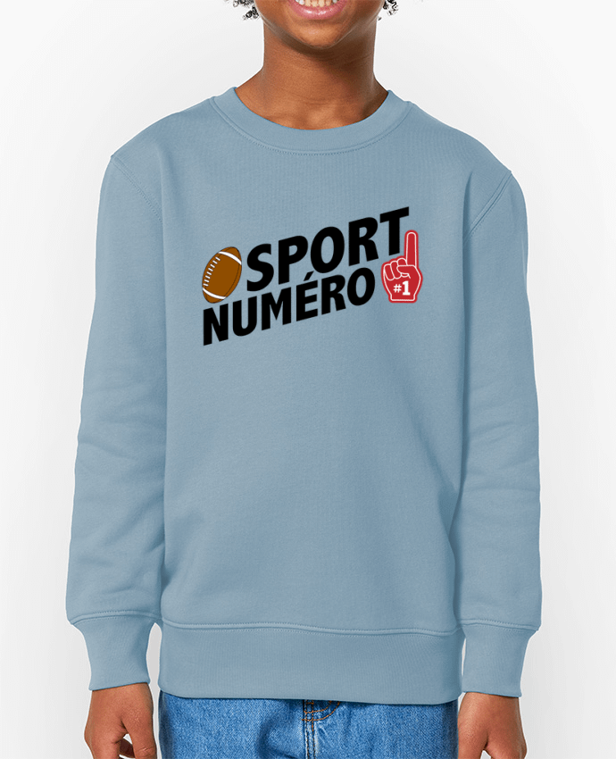 Sweat-shirt enfant Sport numéro 1 Rugby Par  tunetoo