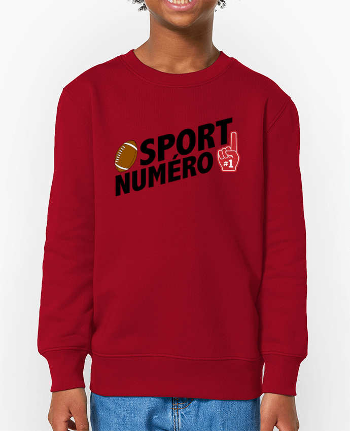 Sweat-shirt enfant Sport numéro 1 Rugby Par  tunetoo