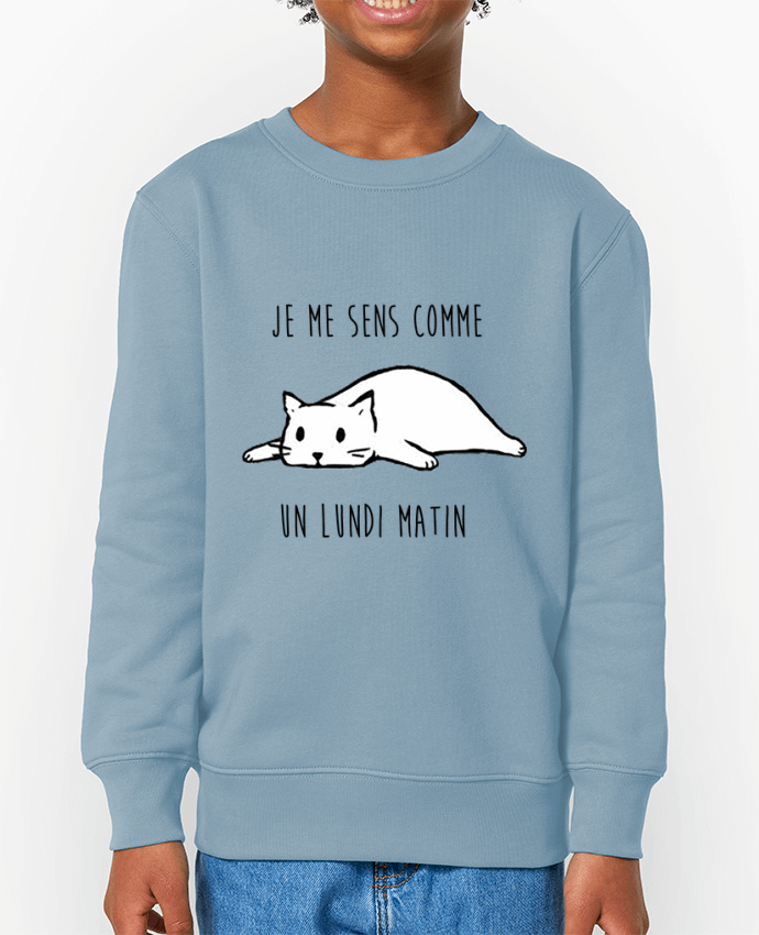 Sweat-shirt enfant chat - je me sens comme un lundi matin Par  DesignMe
