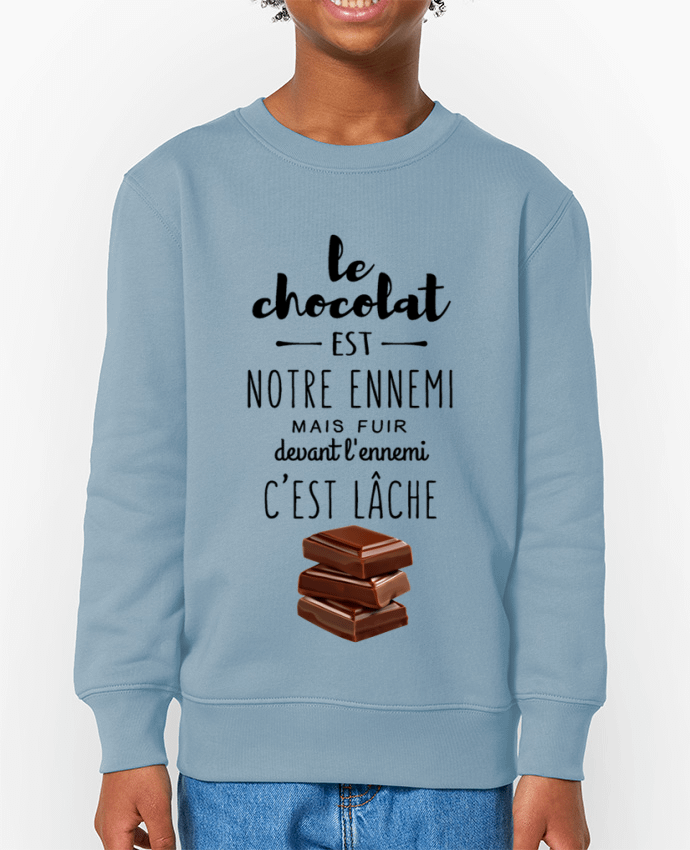 Sweat-shirt écoresponsable à col rond enfant chocolat Par  DesignMe