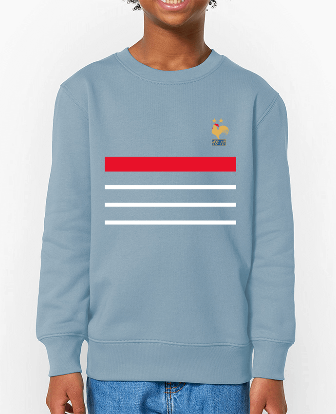 Sweat-shirt écoresponsable à col rond enfant La France Champion du monde 2018 rétro Par  Mhax