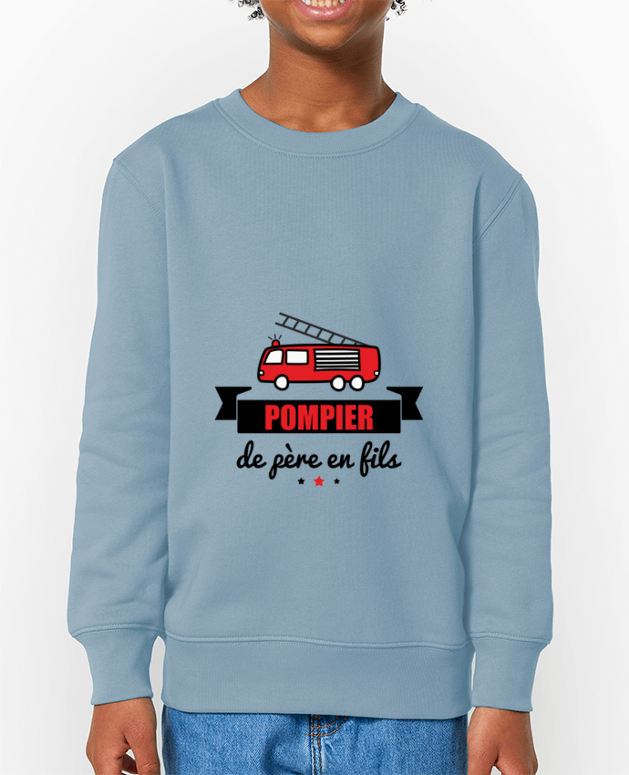 Sweat-shirt enfant Pompier de père en fils, pompier Par  Benichan