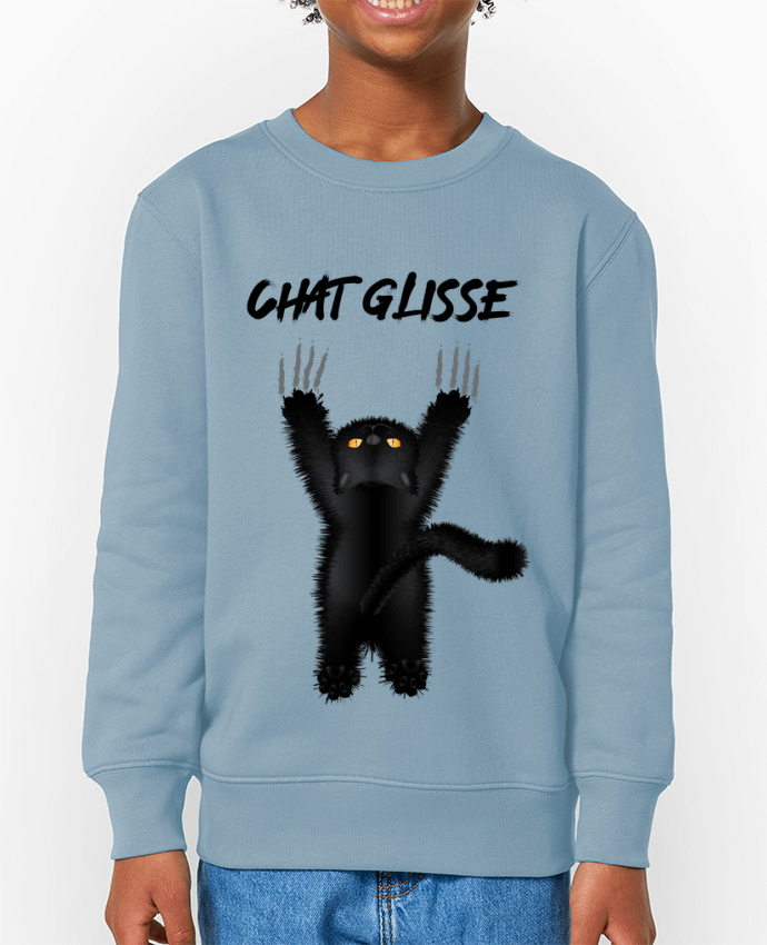 Sweat-shirt enfant Chat Glisse Par  Nathéo