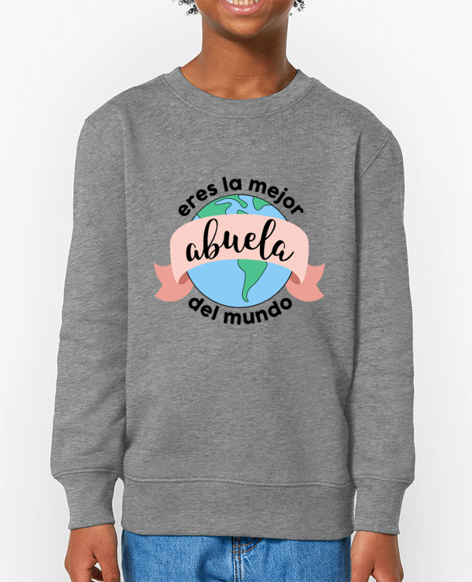 Sweat-shirt écoresponsable à col rond enfant Eres la mejor abuela del mundo Par  tunetoo