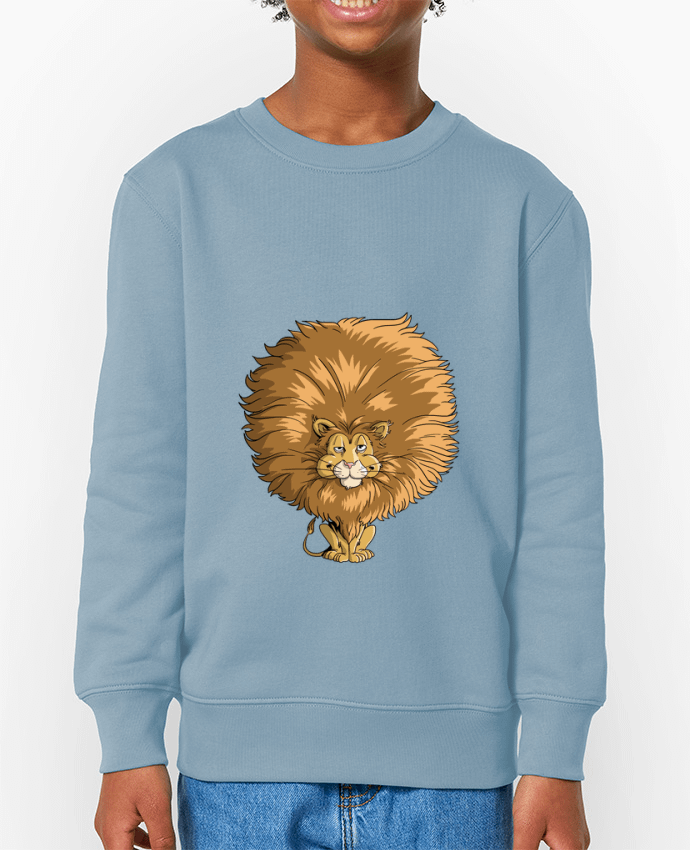 Sweat-shirt écoresponsable à col rond enfant Lion à grosse crinière Par  TOMI AX