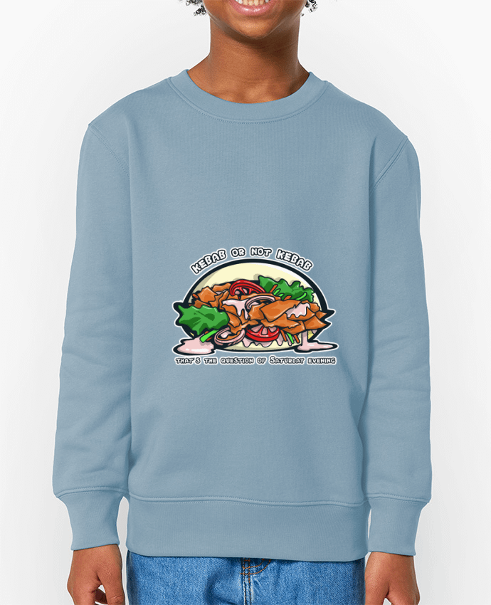 Sweat-shirt écoresponsable à col rond enfant Kebab or not Kebab ? Par  TOMI AX