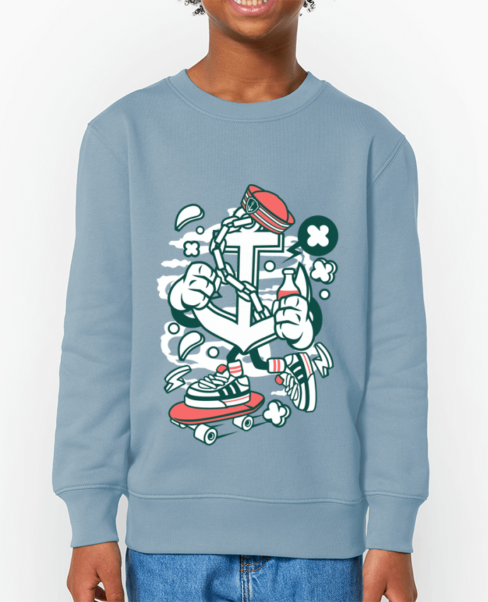 Sweat-shirt enfant Ancre Skateboard Cartoon | By Kap Atelier Cartoon Par  Kap Atelier