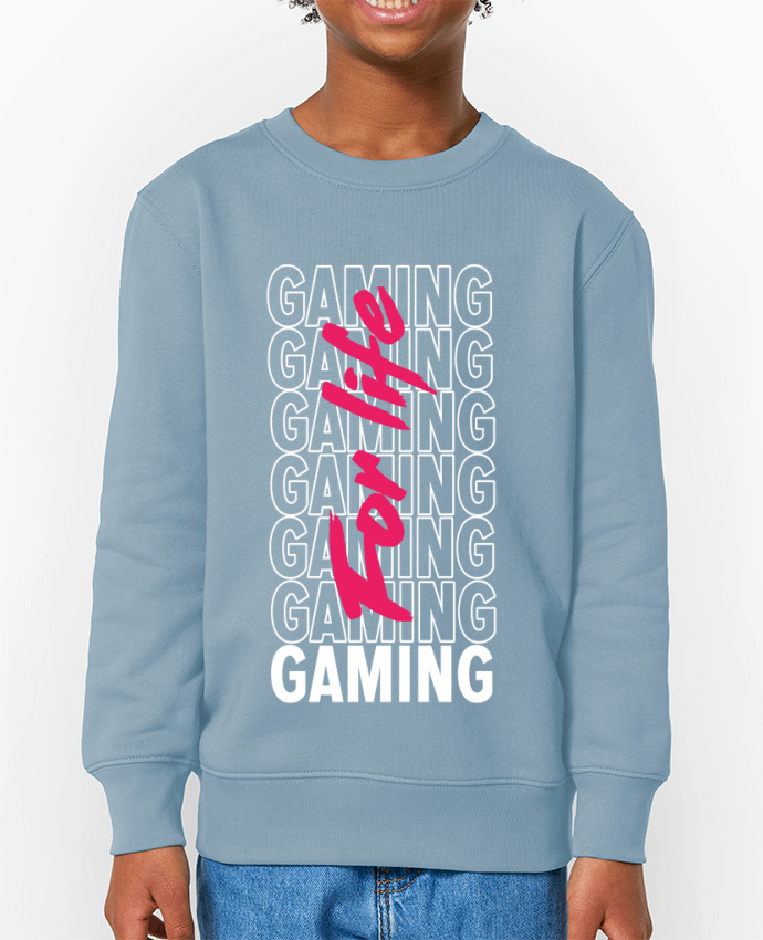 Sweat-shirt écoresponsable à col rond enfant Gaming for life Par  KEVYN