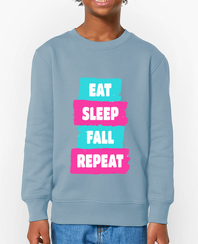 Sweat-shirt enfant Eat Sleep Fall Repeat - Fall Guys Par  Geekshow