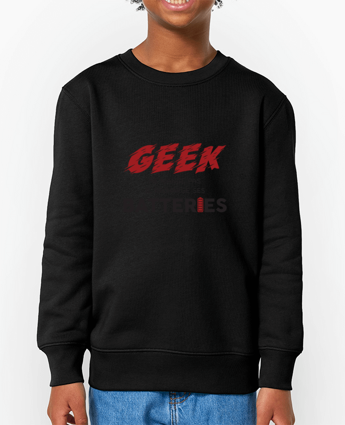 Sweat-shirt enfant Un geek ne mange pas, il recharge ses batteries Par  tunetoo