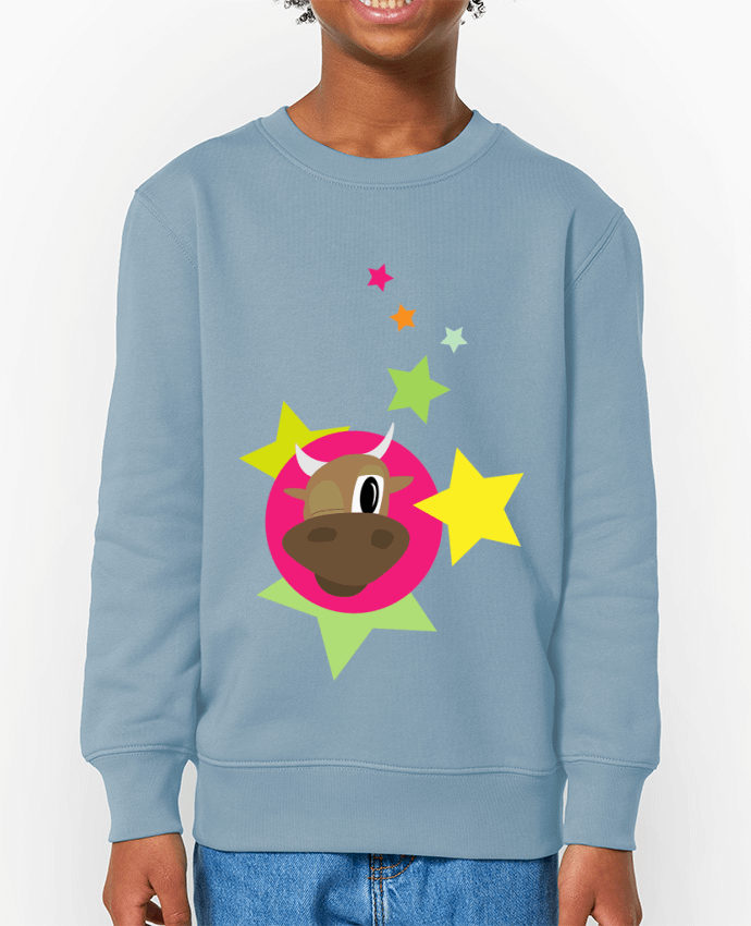 Sweat-shirt enfant Vache au clin d'œil Par  illustraman