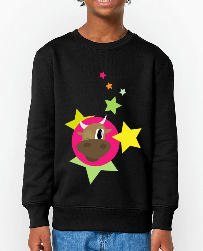 Sweat-shirt enfant Vache au clin d'œil Par  illustraman