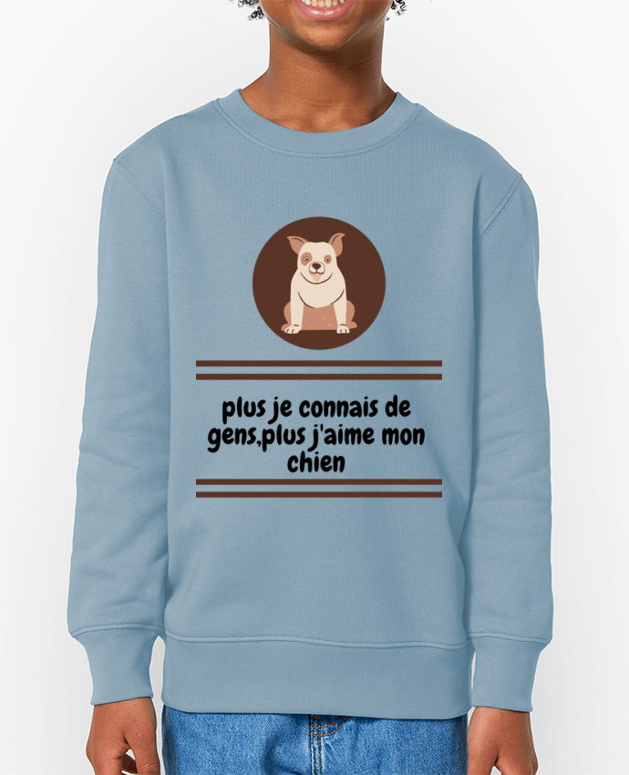 Sweat-shirt enfant J'aime mon chien Par  Anastasia