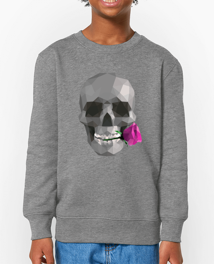 Sweat-shirt enfant Tête de mort et rose Par  justsayin