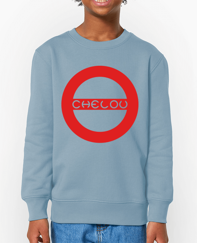 Sweat-shirt écoresponsable à col rond enfant Chelou - Emblème Rouge Par  Chelou