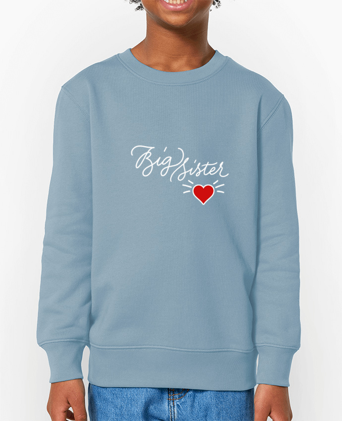 Sweat-shirt enfant Big Sis Red Heart Par  calligraphismes
