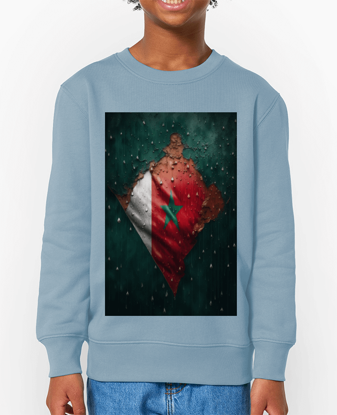 Sweat-shirt enfant Drapeau Maroc sous la Pluie Par  NewDesignPhoto