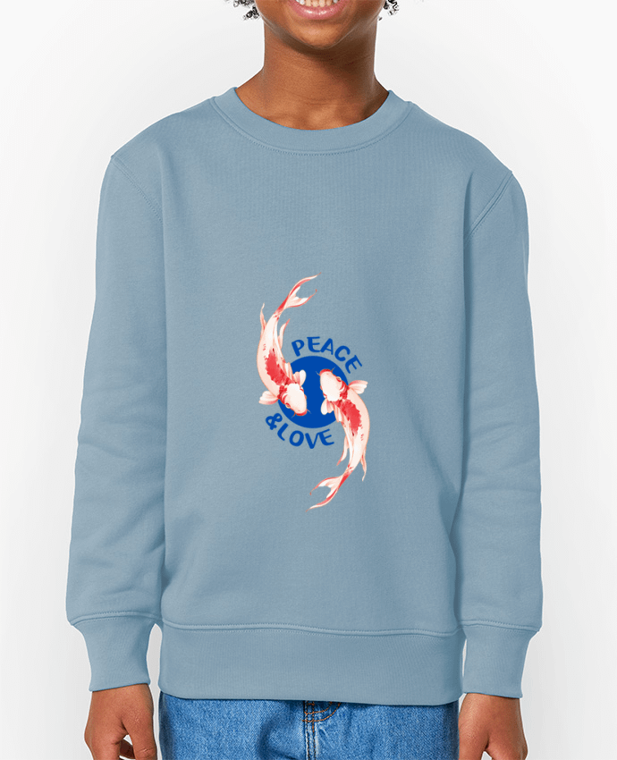 Sweat-shirt enfant Peace and Love. Par  TEESIGN
