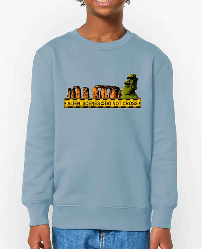 Sweat-shirt enfant Alien Scenes - Moaï et Stonehenge Par  Geronimo Gorilla SylverBack