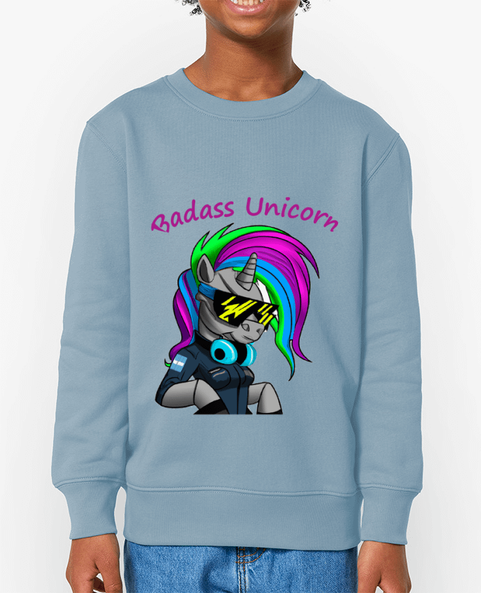Sweat-shirt enfant Licorne Cyberpunk Badass Par  Le monde des licornes